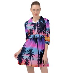 Sunset Palms Mini Skater Shirt Dress by goljakoff