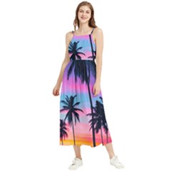 Sunset Palms Boho Sleeveless Summer Dress by goljakoff