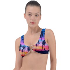 Sunset Palms Ring Detail Bikini Top by goljakoff