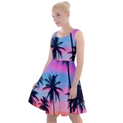 Sunset Palms Knee Length Skater Dress by goljakoff