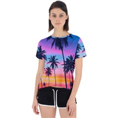 Sunset Palms Open Back Sport Tee