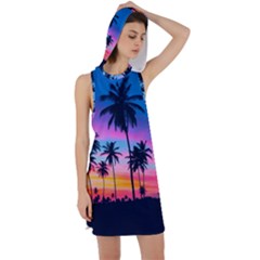 Sunset Palms Racer Back Hoodie Dress by goljakoff