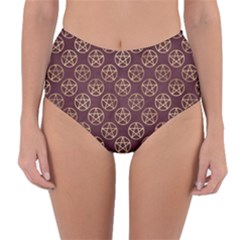 Golden Pentagram Reversible High-waist Bikini Bottoms by Angelandspot