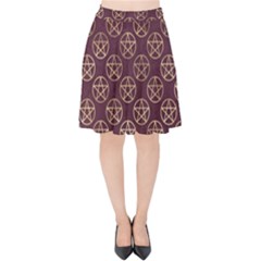 Golden Pentagram Velvet High Waist Skirt by Angelandspot