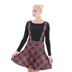 Golden Pentagram Suspender Skater Skirt by Angelandspot