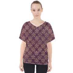 Golden Pentagram V-neck Dolman Drape Top by Angelandspot