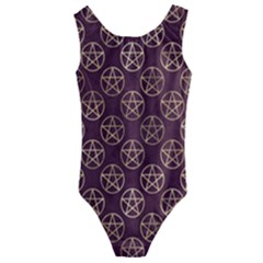 Golden Pentagram Kids  Cut-out Back One Piece Swimsuit by Angelandspot