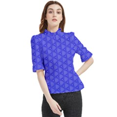 Blue-monday Frill Neck Blouse