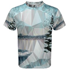 Winter Landscape Low Poly Polygons Men s Cotton Tee by HermanTelo