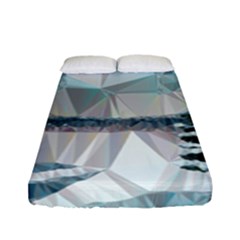 Winter Landscape Low Poly Polygons Fitted Sheet (full/ Double Size) by HermanTelo