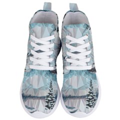 Winter Landscape Low Poly Polygons Women s Lightweight High Top Sneakers