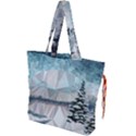 Winter Landscape Low Poly Polygons Drawstring Tote Bag View1