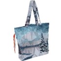 Winter Landscape Low Poly Polygons Drawstring Tote Bag View2