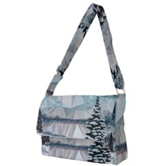 Winter Landscape Low Poly Polygons Full Print Messenger Bag (s)