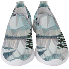 Winter Landscape Low Poly Polygons Kids  Slip On Sneakers