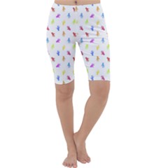 Multicolored Hands Silhouette Motif Design Cropped Leggings  by dflcprintsclothing