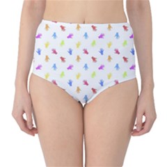 Multicolored Hands Silhouette Motif Design Classic High-waist Bikini Bottoms