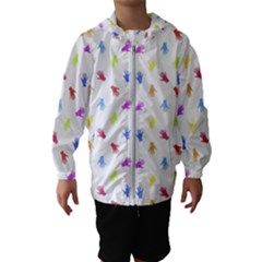 Multicolored Hands Silhouette Motif Design Kids  Hooded Windbreaker by dflcprintsclothing