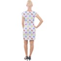 Multicolored Hands Silhouette Motif Design Cap Sleeve Bodycon Dress View2