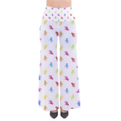 Multicolored Hands Silhouette Motif Design So Vintage Palazzo Pants by dflcprintsclothing