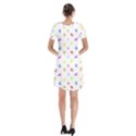 Multicolored Hands Silhouette Motif Design Short Sleeve V-neck Flare Dress View2