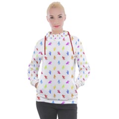 Multicolored Hands Silhouette Motif Design Women s Hooded Pullover by dflcprintsclothing