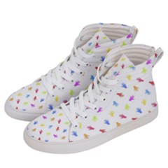 Multicolored Hands Silhouette Motif Design Women s Hi-top Skate Sneakers by dflcprintsclothing