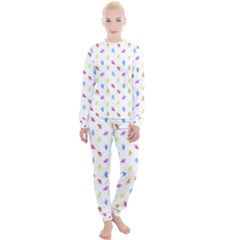 Multicolored Hands Silhouette Motif Design Women s Lounge Set by dflcprintsclothing