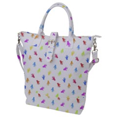 Multicolored Hands Silhouette Motif Design Buckle Top Tote Bag by dflcprintsclothing