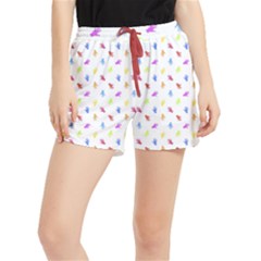 Multicolored Hands Silhouette Motif Design Runner Shorts