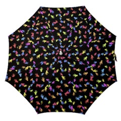 Multicolored Hands Silhouette Motif Design Straight Umbrellas by dflcprintsclothing