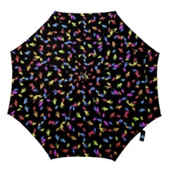 Multicolored Hands Silhouette Motif Design Hook Handle Umbrellas (large)