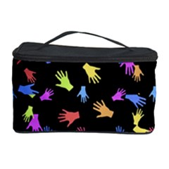 Multicolored Hands Silhouette Motif Design Cosmetic Storage by dflcprintsclothing