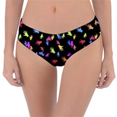 Multicolored Hands Silhouette Motif Design Reversible Classic Bikini Bottoms by dflcprintsclothing