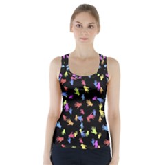 Multicolored Hands Silhouette Motif Design Racer Back Sports Top by dflcprintsclothing