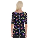 Multicolored Hands Silhouette Motif Design Wide Neckline Tee View2