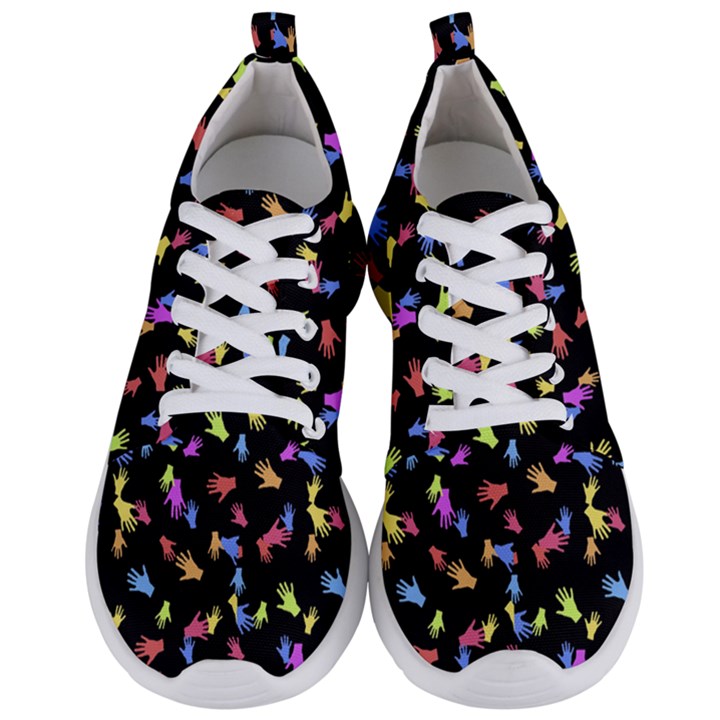 Multicolored Hands Silhouette Motif Design Men s Lightweight Sports Shoes