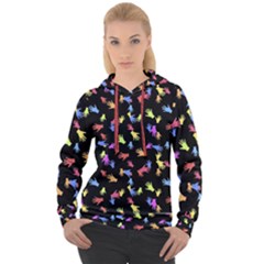 Multicolored Hands Silhouette Motif Design Women s Overhead Hoodie by dflcprintsclothing