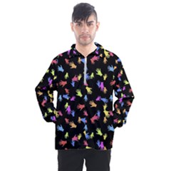 Multicolored Hands Silhouette Motif Design Men s Half Zip Pullover by dflcprintsclothing