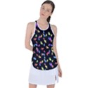 Multicolored Hands Silhouette Motif Design Racer Back Mesh Tank Top View1