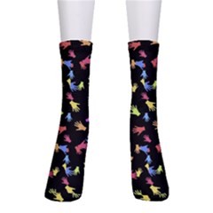 Multicolored Hands Silhouette Motif Design Men s Crew Socks by dflcprintsclothing