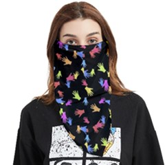 Multicolored Hands Silhouette Motif Design Face Covering Bandana (triangle) by dflcprintsclothing