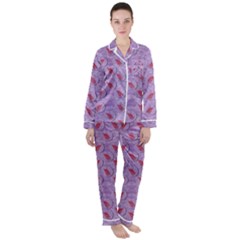 Tropical Flower Forest Of Ornate Colors Satin Long Sleeve Pyjamas Set