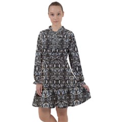 Modern Tribal Geometric Print All Frills Chiffon Dress