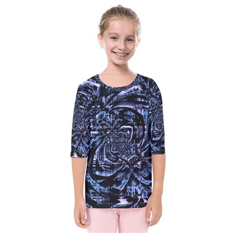 Fractal Madness Kids  Quarter Sleeve Raglan Tee by MRNStudios