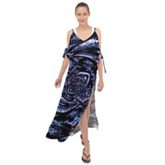 Fractal Madness Maxi Chiffon Cover Up Dress