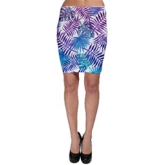 Blue Tropical Leaves Bodycon Skirt by goljakoff