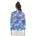 Blue tropical leaves Women s Hooded Windbreaker View2