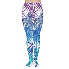 Blue Tropical Leaves Tights by goljakoff