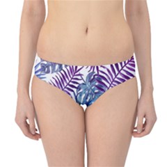 Blue Tropical Leaves Hipster Bikini Bottoms by goljakoff